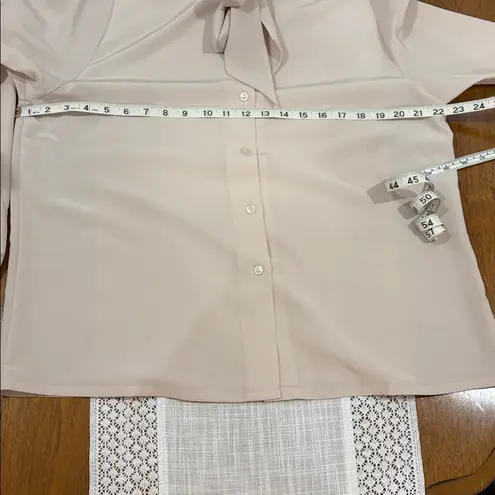 Vintage Blouse with Bow Tie Neck Pink Size L