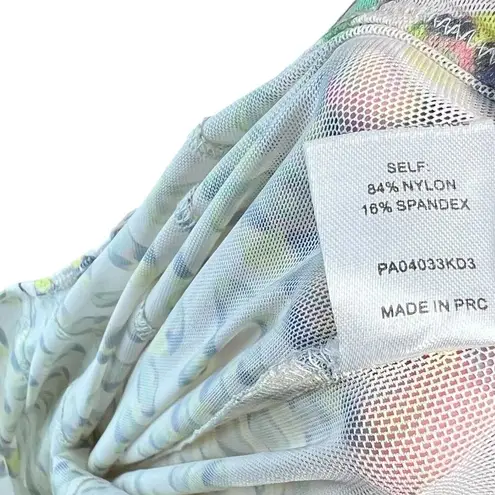 Meshki Nora Mesh Straight Leg Pant Sheer Alien Print Cream Green Size XL