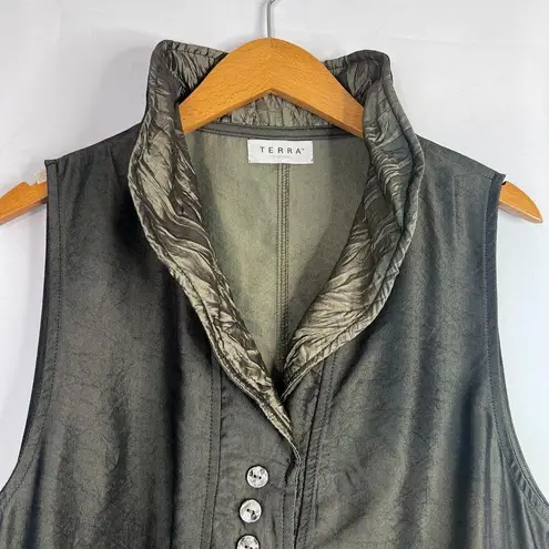 Terra SJ Apparel Structured Collar Sleeveless Green Mod Tunic Dress Size Medium