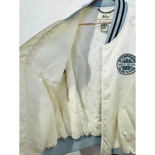 Stella McCartney White The Beatles Get Back Embroidered Satin Bomber Jacket XS