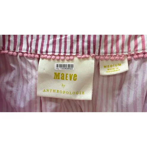 Maeve Anthropologie Women's Gable Tiered Tunic Puff Sleeve Square Neck Boho M