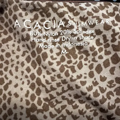 Acacia DUBAI Bikini Set High Neck Low Cut Triangle Strappy Black Brown Striped Size M