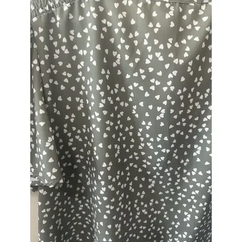 Bloomchic Green Heart Short Sleeve Blouse Size 18-20