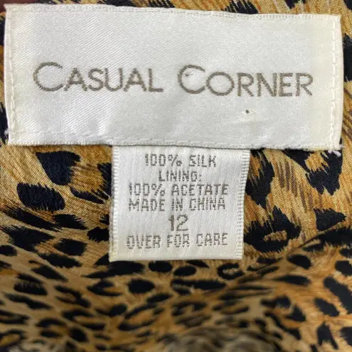 Vintage Casual Corner Silk Leopard Print Mini Wrap Dress Animal Cheetah 12