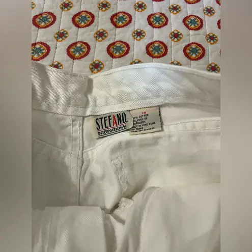 NWT Vintage 80s Country Western Metallic Gold Mom Jeans Size 10 White