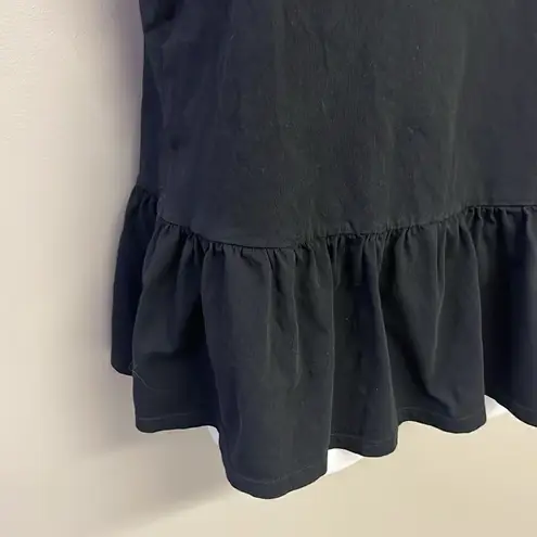 Kate Spade  Black and Cream Peplum Tank Shell with Keyhole and Back Bow- Medium