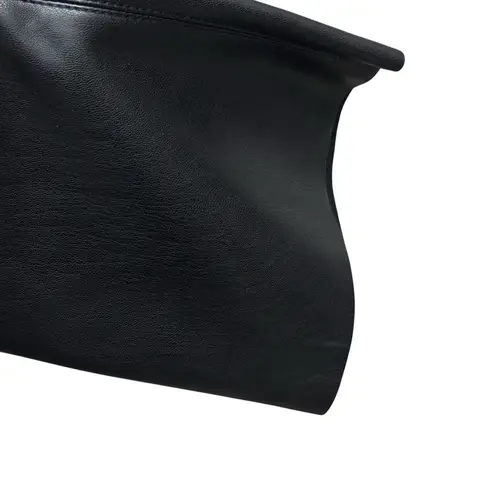 VERO MODA BELLA LONG SLEEVE FAUX LEATHER MINIDRESS IN BLACK SIZE MEDIUM