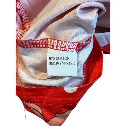 ChicMe Christmas Reindeer Snowman Print Zipper Long Sleeve Bodysuit Women Large Red Size undefined