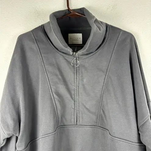 Allfenix Women's XL Sweater Dark Gray Charcoal Pullover Quarter Zip Sweatshirt