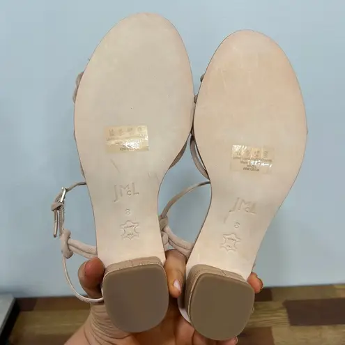 J. McLaughlin  Womens Sandals 8 Nude Strappy Kitten Heel NEW Reptile Heel Minimal‎ - Image 12