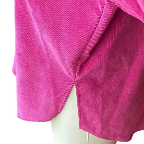 ZARA  Oversized Flowy Hot Pink Jacket Blouse Pockets & Side Slits ~ Women's XS