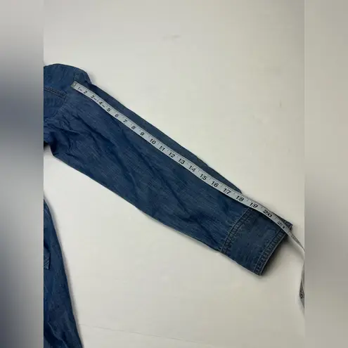 Veronica Beard Sierra Ruched Long Sleeve Blue Denim Chambray Dress Size 0 NWOT