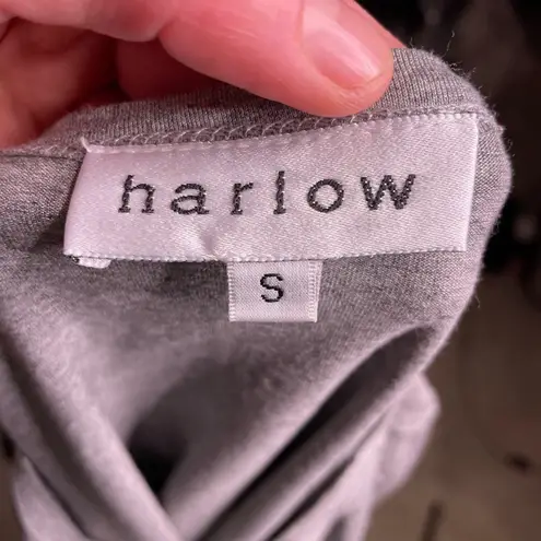 Harlow Gray Scoopneck Crew Neck 3/4 Sleeve Tee Casual Top Size Small