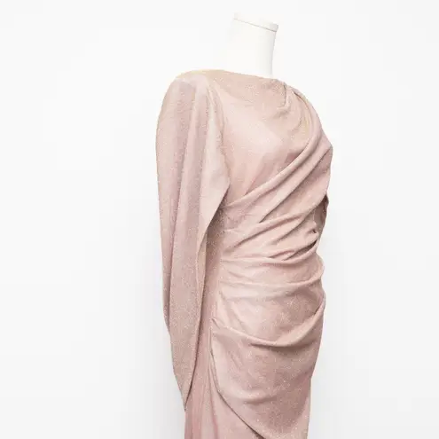 Betsy and Adam  - Petite "Gracie" Galaxy Knit Glitter Draped Gown