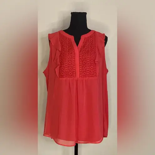 Charter Club - Hot Pink boho design tank top Size XL