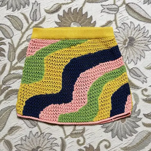 Free People  Mila Crochet Mini Skirt Beach Cover Up S Small