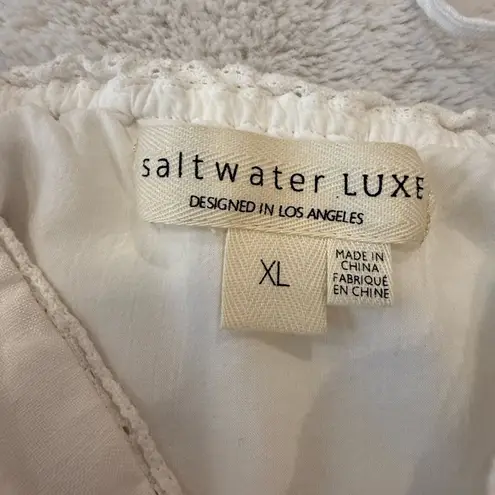 Saltwater Luxe ** Linen-Blend Mini Tank Dress – Off-White – Size XL**