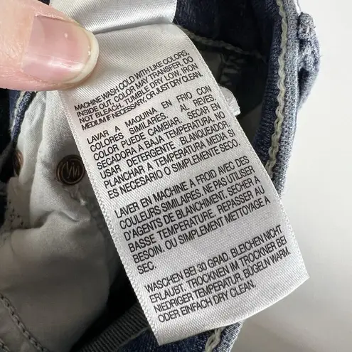 Mother The Insider Crop Step Chew Distressed Denim Jeans in Dancing on Coals 24 Blue