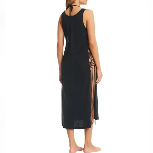 Red Carter NWT $120 Cotton Open-Side Cover-Up Dress L