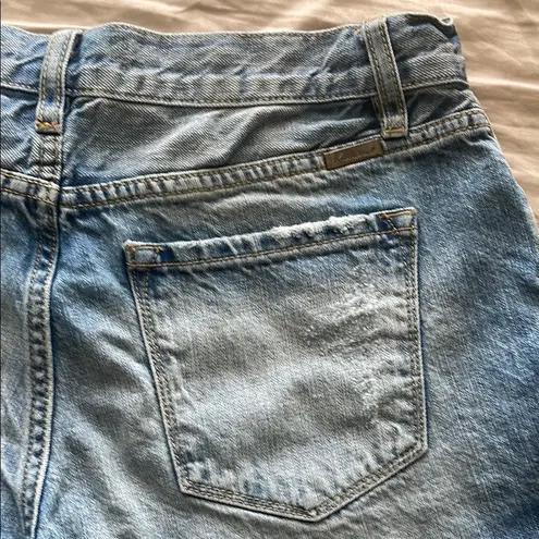 Kancan High Waisted Distressed Denim Shorts 100% Cotton size 27/7 Blue