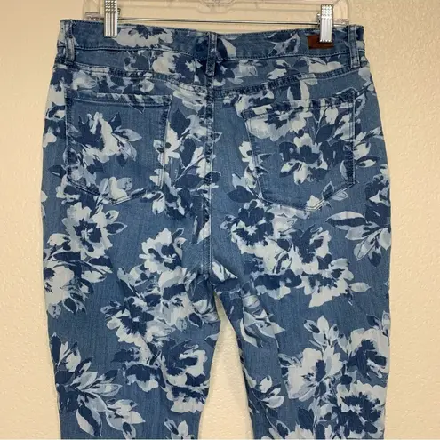 Isaac Mizrahi True Denim Floral Print Ankle Jeans