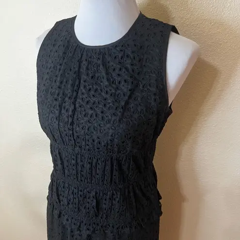 Classiques Entier Black Womens 6 Sleeveless Dress Eyelet Elastic Lace Waistband