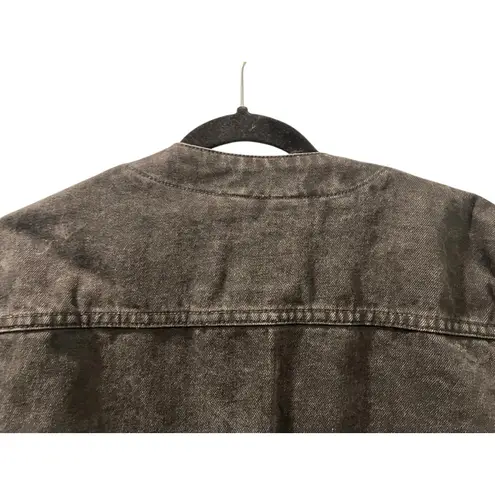 Jordache Vintage 90's Concepts Black Denim Jean Jacket Size Large 100% Cotton