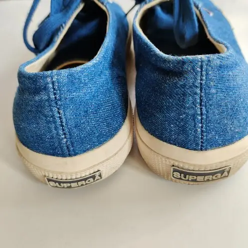 Superga  Cotu Sneaker Lace Up Denim Blue Womens Size 7.5 Mens Size‎ 6 Athletic