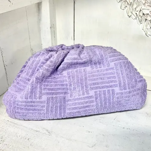 Bottega Veneta Towel Effect Ruched Purse Clutch Handbag Lilac