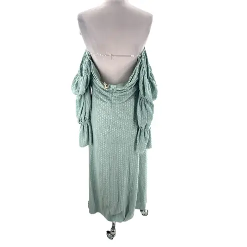 Worth collective Corrine Tiered Sleeve Maxi Dress with Pockets Bump Friendly XL Green
