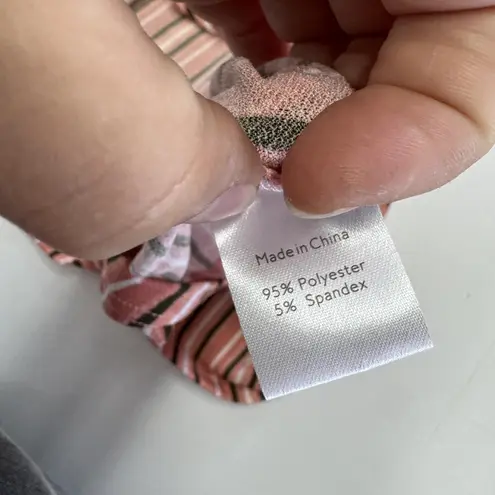 Leota Dress Womens XS Pink Striped Sleeveless Stretch Fit Flare