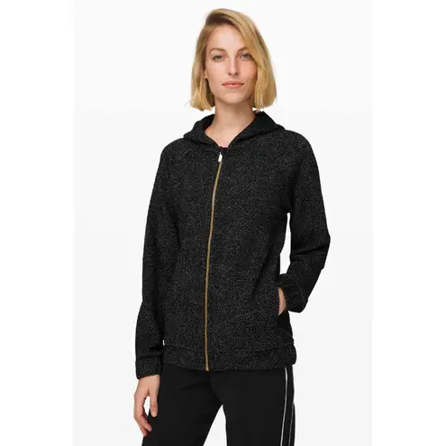 Lululemon Women Sweatshirt Sz Small Pave Full Zip Oversized Black Hoodie W3CERS