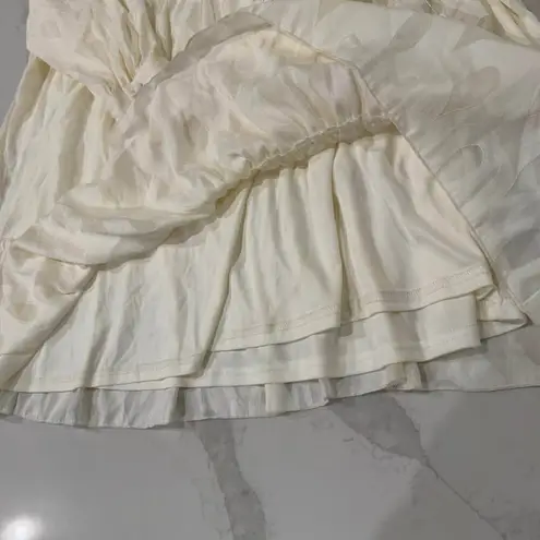 Ophelia Roe NWT Romantic Tiered Ruffle Long Sleeve Dress Women's Size 1X Cream