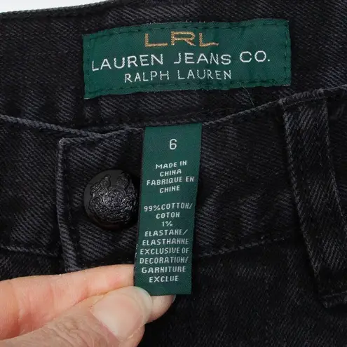 Lauren Ralph Lauren Womens Black Classic Bootcut Denim Jean Size 6 Embellished