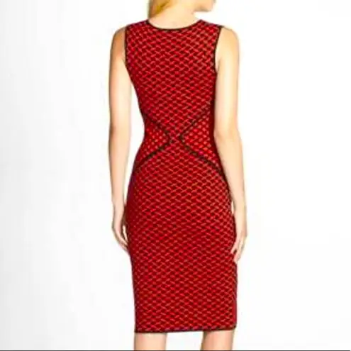 NYDJ Dress Knit Sweater Midi Red Black Size 12 MSRP $158.00