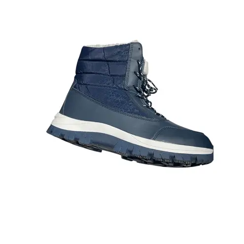 Blue Womens Winter Boots Size 9/ 42 Warm Faux Fur Lined Lace Up Waterproof Sole