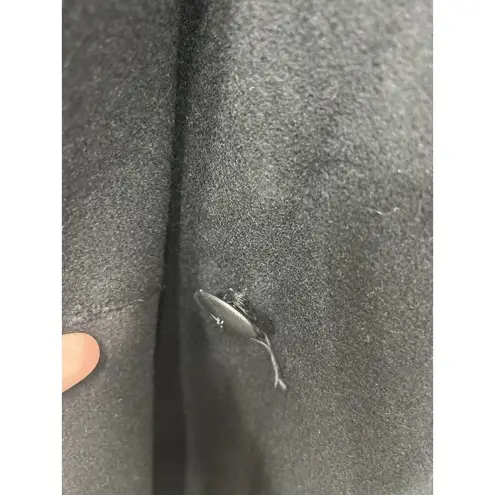 Vintage Stephanie Mathews Wool Trench Coat 10 Black Dark Academia USA Made