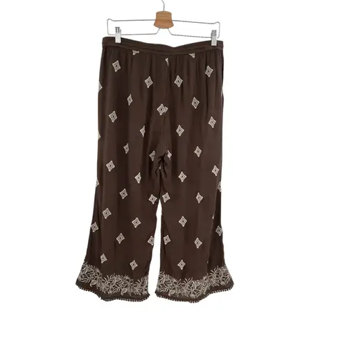 Sundance Le Meridien Pants Crop Embroidered Tasseled Brown Size Medium - Image 6