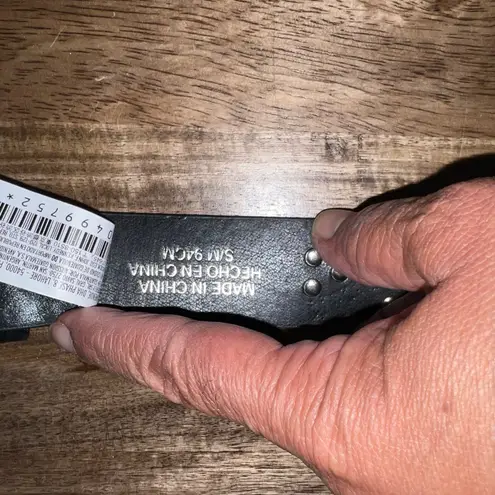 Studded Belt Women's S/M Black Silver Rhinestone Western Fashion Buckle