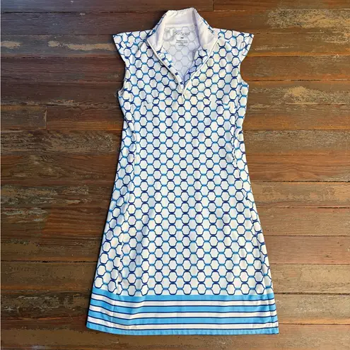 San Soleil Sleeveless 1/4 Zip Mock Neck UV 50 Dress ~ Size XS 💚🍄 Blue