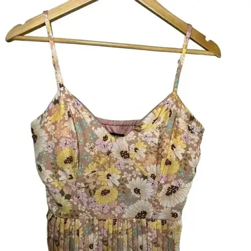 Max + Ash Floral Pleated Dress Large‎ Pink