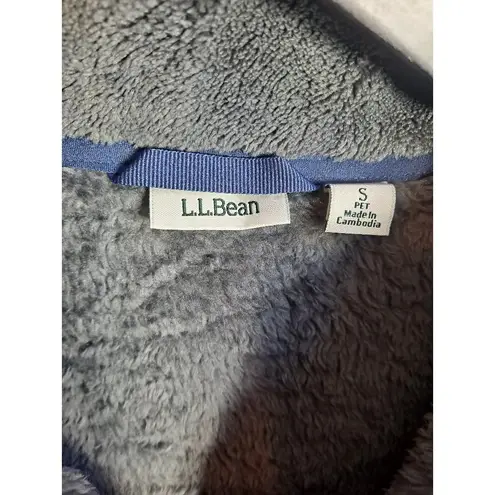 L.L.Bean Fleece Jacket Snap Pullover Soft Cozy Outdoors Small Petite Gray