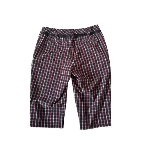 Cutter and Buck  Annika Women's Pink Black Plaid Bermuda Shorts Size 2 thumbnail 2