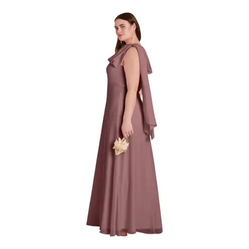 Birdy Grey One Shoulder Maxi Dress Mauve Pink Bridesmaid Formal Gown S