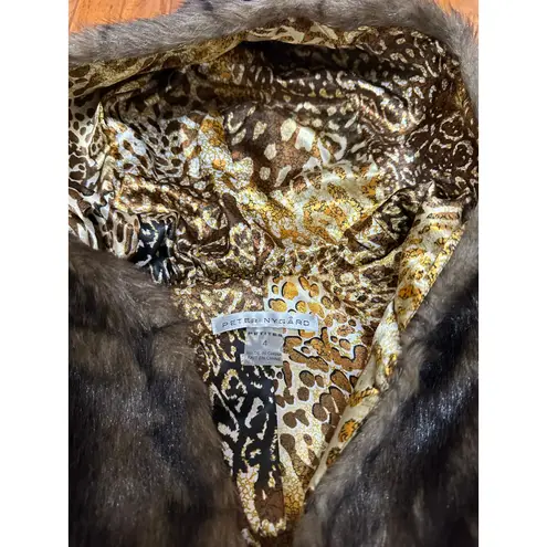 Peter Nygard Peter Nygård Faux Fur Hooded Vest Terra Brown Size 4P NWT