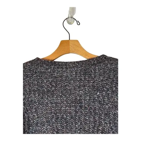 Leith Sweater Women Small Gray Purple Chunky Knit Wool Mohair Blend Crew Neck