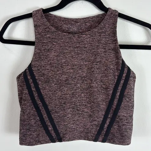 Beyond Yoga Spacedye Stripe Down Crop Tank in Black/Pink Lei Size Medium