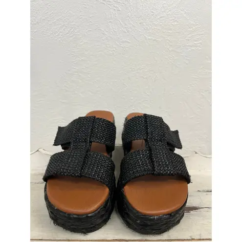 Zodiac Women's Size 7 Black Platform Woven Espadrille Sandals Slides