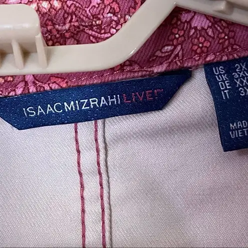 Isaac Mizrahi LIVE Pink Floral Denim Jacket NWOT