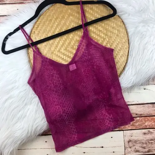 Y2K pink tank sheer snakeskin